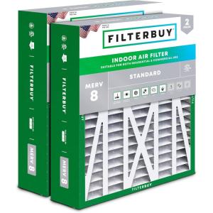 imageFilterbuy 145x27x5 Air Filter MERV 8 Dust Defense 2Pack Pleated HVAC AC Furnace Air Filters for Trane American Standard Honeywell and Accumulair Actual Size 1406 x 2613 x 497 Inches20x23x5