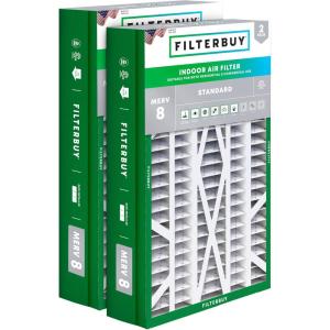 imageFilterbuy 145x27x5 Air Filter MERV 8 Dust Defense 2Pack Pleated HVAC AC Furnace Air Filters for Trane American Standard Honeywell and Accumulair Actual Size 1406 x 2613 x 497 Inches145x27x5