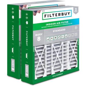 imageFilterbuy 145x27x5 Air Filter MERV 8 Dust Defense 2Pack Pleated HVAC AC Furnace Air Filters for Trane American Standard Honeywell and Accumulair Actual Size 1406 x 2613 x 497 Inches20x2525x35