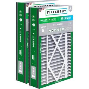 imageFilterbuy 145x27x5 Air Filter MERV 8 Dust Defense 2Pack Pleated HVAC AC Furnace Air Filters for Trane American Standard Honeywell and Accumulair Actual Size 1406 x 2613 x 497 Inches16x25x5 Actual 1563 x 2413 x 488