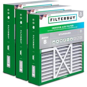 imageFilterbuy 145x27x5 Air Filter MERV 8 Dust Defense 3Pack Pleated HVAC AC Furnace Air Filters for Trane American Standard Honeywell and Accumulair Actual Size 1406 x 2613 x 497 Inches16x20x5