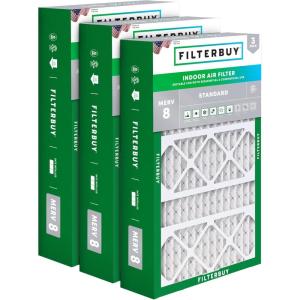 imageFilterbuy 145x27x5 Air Filter MERV 8 Dust Defense 3Pack Pleated HVAC AC Furnace Air Filters for Trane American Standard Honeywell and Accumulair Actual Size 1406 x 2613 x 497 Inches17x26x4