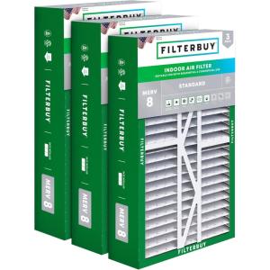 imageFilterbuy 145x27x5 Air Filter MERV 8 Dust Defense 3Pack Pleated HVAC AC Furnace Air Filters for Trane American Standard Honeywell and Accumulair Actual Size 1406 x 2613 x 497 Inches16x25x5 Actual 1538 x 2550 x 525