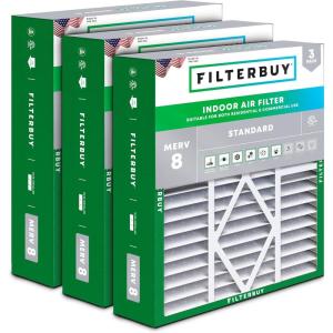 imageFilterbuy 145x27x5 Air Filter MERV 8 Dust Defense 3Pack Pleated HVAC AC Furnace Air Filters for Trane American Standard Honeywell and Accumulair Actual Size 1406 x 2613 x 497 Inches20x20x5 Actual 2025 x 2075 x 525