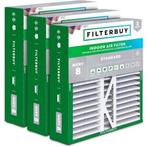 imageFilterbuy 145x27x5 Air Filter MERV 8 Dust Defense 3Pack Pleated HVAC AC Furnace Air Filters for Trane American Standard Honeywell and Accumulair Actual Size 1406 x 2613 x 497 Inches20x20x5 Actual 1963 x 1988 x 438