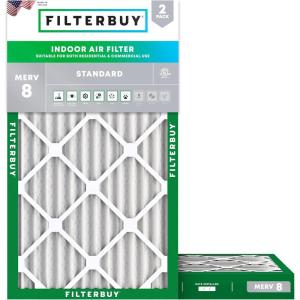 imageFilterbuy 14x36x2 Air Filter MERV 8 Dust Defense 2Pack Pleated HVAC AC Furnace Air Filters Replacement Actual Size 1350 x 3550 x 175 Inches