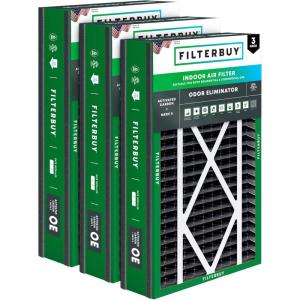 imageFilterbuy 16x25x5 Air Filter MERV 8 MPR 700 Odor Eliminator 3Pack Pleated HVAC AC Furnace Filters wActivated Carbon for Trion Air Bear 255649105 ampamp More Actual Size 1563 x 2413 x 48816x25x5 Actual 1563 x 2413 x 488
