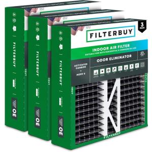 imageFilterbuy 16x25x5 Air Filter MERV 8 MPR 700 Odor Eliminator 3Pack Pleated HVAC AC Furnace Filters wActivated Carbon for Trion Air Bear 255649105 ampamp More Actual Size 1563 x 2413 x 48820x20x5 Actual 1963 x 1988 x 438