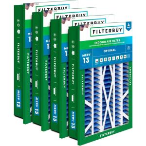 imageFilterbuy 175x27x5 Air Filter MERV 13 Optimal Defense 4Pack Pleated HVAC AC Furnace Air Filters Replacement for Trane Perfect Fit ampamp American Standard Actual Size 1713 x 2613 x 497 Inches20x30x5