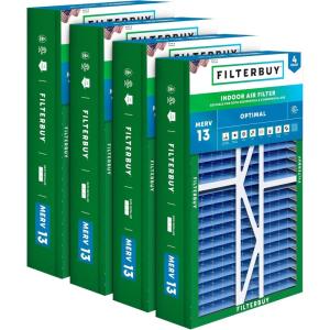 imageFilterbuy 175x27x5 Air Filter MERV 13 Optimal Defense 4Pack Pleated HVAC AC Furnace Air Filters Replacement for Trane Perfect Fit ampamp American Standard Actual Size 1713 x 2613 x 497 Inches175x27x5