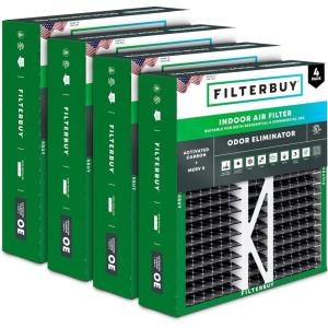 imageFilterbuy 20x20x5 Air Filter MERV 8 MPR 700 Odor Eliminator 4Pack Pleated HVAC AC Furnace Filters wActivated Carbon for Trion Air Bear 255649103 ampamp More Actual Size 1963 x 2063 x 48820x20x5 Actual 1963 x 1988 x 438