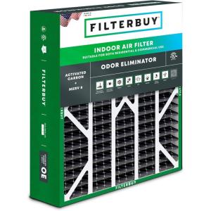 imageFilterbuy 20x25x6 Air Filter MERV 8 Odor Eliminator 1Pack Pleated HVAC AC Furnace Air Filters wActivated Carbon for Aprilaire SpaceGard ampamp Lennox Actual Size 1975 x 2425 x 600 Inches20x25x6