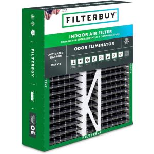 imageFilterbuy 20x25x6 Air Filter MERV 8 Odor Eliminator 1Pack Pleated HVAC AC Furnace Air Filters wActivated Carbon for Aprilaire SpaceGard ampamp Lennox Actual Size 1975 x 2425 x 600 Inches20x20x5 Actual 1963 x 1988 x 438
