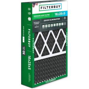 imageFilterbuy 20x25x6 Air Filter MERV 8 Odor Eliminator 1Pack Pleated HVAC AC Furnace Air Filters wActivated Carbon for Aprilaire SpaceGard ampamp Lennox Actual Size 1975 x 2425 x 600 Inches16x25x5 Actual 1575 x 2475 x 438