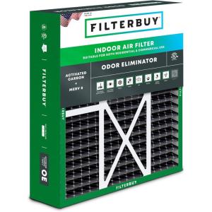 imageFilterbuy 20x25x6 Air Filter MERV 8 Odor Eliminator 1Pack Pleated HVAC AC Furnace Air Filters wActivated Carbon for Aprilaire SpaceGard ampamp Lennox Actual Size 1975 x 2425 x 600 Inches16x20x5