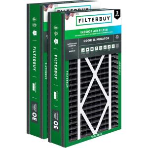 imageFilterbuy 20x25x6 Air Filter MERV 8 Odor Eliminator 2Pack Pleated HVAC AC Furnace Air Filters wActivated Carbon for Aprilaire SpaceGard ampamp Lennox Actual Size 1975 x 2425 x 600 Inches16x25x5 Actual 1563 x 2413 x 488