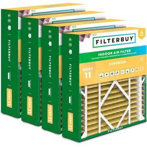 imageFilterbuy 21x215x5 Air Filter MERV 11 Allergen Defense 4Pack Pleated HVAC AC Furnace Air Filters Replacement for Trane Perfect Fit ampamp American Standard Actual Size 2000 x 2109 x 497 Inches20x26x5