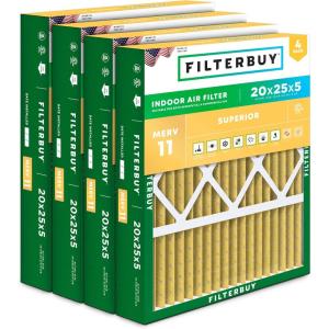 imageFilterbuy 21x215x5 Air Filter MERV 11 Allergen Defense 4Pack Pleated HVAC AC Furnace Air Filters Replacement for Trane Perfect Fit ampamp American Standard Actual Size 2000 x 2109 x 497 Inches20x25x5 Actual 1988 x 2475 x 438