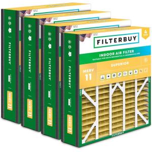 imageFilterbuy 21x215x5 Air Filter MERV 11 Allergen Defense 4Pack Pleated HVAC AC Furnace Air Filters Replacement for Trane Perfect Fit ampamp American Standard Actual Size 2000 x 2109 x 497 Inches20x20x5 Actual 1963 x 2063 x 488