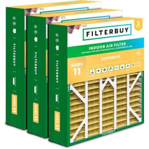 imageFilterbuy 21x235x5 Air Filter MERV 11 Allergen Defense 3Pack Pleated HVAC AC Furnace Air Filters Replacement for Trane Perfect Fit ampamp American Standard Actual Size 2000 x 2309 x 497 Inches20x25x6