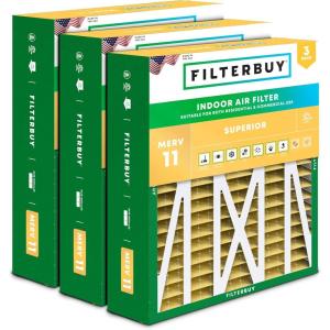imageFilterbuy 21x235x5 Air Filter MERV 11 Allergen Defense 3Pack Pleated HVAC AC Furnace Air Filters Replacement for Trane Perfect Fit ampamp American Standard Actual Size 2000 x 2309 x 497 Inches175x21x5