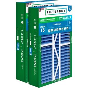 imageFilterbuy 21x235x5 Air Filter MERV 13 Optimal Defense 2Pack Pleated HVAC AC Furnace Air Filters Replacement for Trane Perfect Fit ampamp American Standard Actual Size 2000 x 2309 x 497 Inches175x27x5