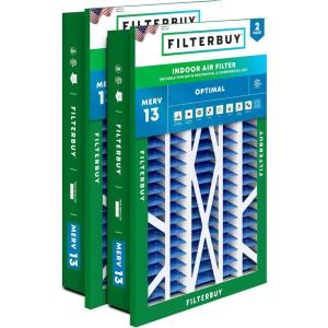 imageFilterbuy 21x235x5 Air Filter MERV 13 Optimal Defense 2Pack Pleated HVAC AC Furnace Air Filters Replacement for Trane Perfect Fit ampamp American Standard Actual Size 2000 x 2309 x 497 Inches16x25x5 Actual 1438 x 2338 x 369