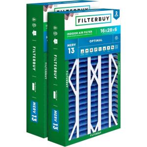 imageFilterbuy 21x235x5 Air Filter MERV 13 Optimal Defense 2Pack Pleated HVAC AC Furnace Air Filters Replacement for Trane Perfect Fit ampamp American Standard Actual Size 2000 x 2309 x 497 Inches16x28x6