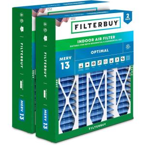 imageFilterbuy 21x235x5 Air Filter MERV 13 Optimal Defense 2Pack Pleated HVAC AC Furnace Air Filters Replacement for Trane Perfect Fit ampamp American Standard Actual Size 2000 x 2309 x 497 Inches20x2525x35