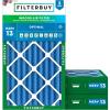 imageFilterbuy 1125x1925x4 Air Filter MERV 13 Optimal Defense 3Pack Pleated HVAC AC Furnace Air Filters Replacement Actual Size 1125 x 1925 x 363 Inches