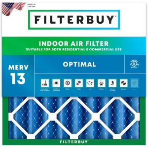 imageFilterbuy 10x10x4 Air Filter MERV 13 MPR 1900 Health Defense Replacement 1Pack Electrostatic Pleated HVAC AC Furnace Filters Made in USA Actual Size 950 x 950 x 363