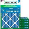 imageFilterbuy 19x21x2 Air Filter MERV 13 MPR 1900 Health Defense Replacement 5Pack Electrostatic Pleated HVAC AC Furnace Filters Made in USA Actual Size 1850 x 2050 x 175