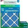 imageFilterbuy 23x25x2 Air Filter MERV 13 MPR 1900 Health Defense Replacement 3Pack Electrostatic Pleated HVAC AC Furnace Filters Made in USA Actual Size 2300 x 2500 x 175