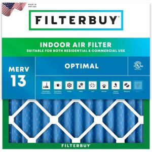 imageFilterbuy 22x22x2 Air Filter MERV 13 MPR 1900 Health Defense Replacement 1Pack Electrostatic Pleated HVAC AC Furnace Filters Made in USA Actual Size 2150 x 2150 x 175