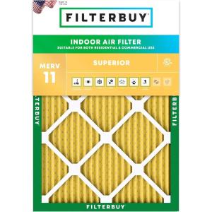 imageFilterbuy 10x12x1 Air Filter MERV 11 MPR 1200 Allergen Defense Replacement 1Pack Electrostatic Pleated HVAC AC Furnace Filters Made in USA Actual Size 1000 x 1200 x 075