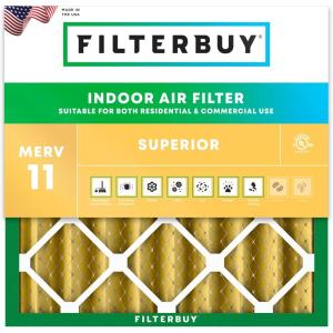 imageFilterbuy 15x15x4 Air Filter MERV 11 MPR 1200 Allergen Defense Replacement 1Pack Electrostatic Pleated HVAC AC Furnace Filters Made in USA Actual Size 1500 x 1500 x 363