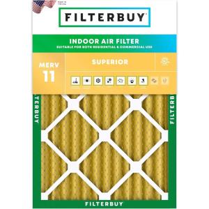 imageFilterbuy 10x14x2 Air Filter MERV 11 MPR 1200 Allergen Defense Replacement 1Pack Electrostatic Pleated HVAC AC Furnace Filters Made in USA Actual Size 950 x 1350 x 175