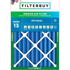 imageFilterbuy 22x24x4 Air Filter MERV 13 MPR 1900 Health Defense Replacement 1Pack Electrostatic Pleated HVAC AC Furnace Filters Made in USA Actual Size 2150 x 2350 x 363