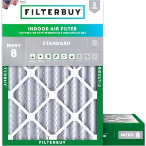 imageFilterbuy 15x20x4 Air Filter MERV 8 Essential Dust ampamp Allergy Defense 2Pack Electrostatic Pleated HVAC AC Furnace Filters Replacement Made in USA Actual Size 1450 x 1950 x 363