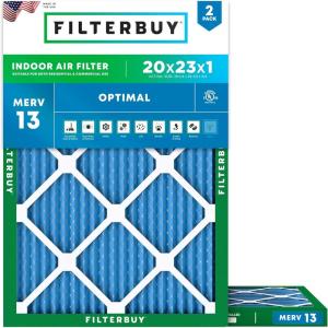 imageFilterbuy 15x15x1 Air Filter MERV 13 Optimal Smoke ampamp Allergy Defense 2Pack Electrostatic Pleated HVAC AC Furnace Filters Replacement Made in USA Actual Size 1500 x 1500 x 07520x23x1
