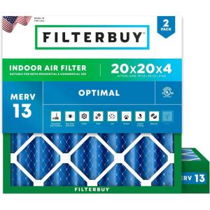 imageFilterbuy 15x15x1 Air Filter MERV 13 Optimal Smoke ampamp Allergy Defense 2Pack Electrostatic Pleated HVAC AC Furnace Filters Replacement Made in USA Actual Size 1500 x 1500 x 07520x20x4