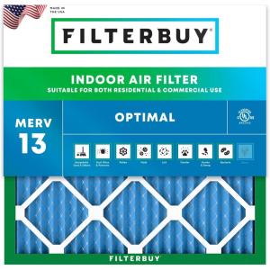 imageFilterbuy 15x25x1 Air Filter MERV 13 Optimal Smoke ampamp Allergy Defense 1Pack Electrostatic Pleated HVAC AC Furnace Filters Replacement Made in USA Actual Size 1450 x 2450 x 07510x10x1