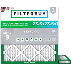 imageFilterbuy 16x20x2 Air Filter MERV 8 Essential Dust ampamp Allergy Defense 2Pack Electrostatic Pleated HVAC AC Furnace Filters Replacement Made in USA Actual Size 1550 x 1950 x 175235x235x1