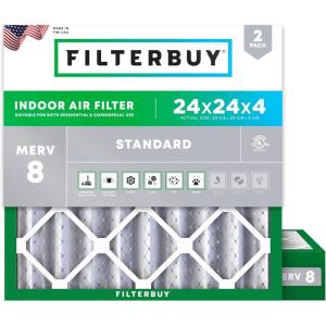 imageFilterbuy 16x20x2 Air Filter MERV 8 Essential Dust ampamp Allergy Defense 2Pack Electrostatic Pleated HVAC AC Furnace Filters Replacement Made in USA Actual Size 1550 x 1950 x 17524x24x4