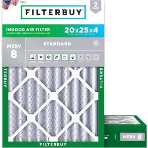 imageFilterbuy 16x20x2 Air Filter MERV 8 Essential Dust ampamp Allergy Defense 2Pack Electrostatic Pleated HVAC AC Furnace Filters Replacement Made in USA Actual Size 1550 x 1950 x 17520x25x4
