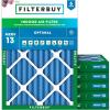 imageFilterbuy 19x22x2 Air Filter MERV 13 Optimal Smoke amp Allergy Defense 6Pack Electrostatic Pleated HVAC AC Furnace Filters Replacement Made in USA Actual Size 1900 x 2200 x 175