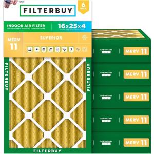 imageFilterbuy 18x18x2 Air Filter MERV 11 Superior Pet amp Allergy Defense 6Pack Electrostatic Pleated HVAC AC Furnace Filters Replacement Made in USA Actual Size 1775 x 1775 x 17516x25x4