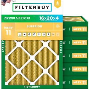 imageFilterbuy 18x18x2 Air Filter MERV 11 Superior Pet amp Allergy Defense 6Pack Electrostatic Pleated HVAC AC Furnace Filters Replacement Made in USA Actual Size 1775 x 1775 x 17516x20x4