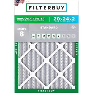 imageFilterbuy 24x30x2 Air Filter MERV 8 Essential Dust amp Allergy Defense 1Pack Electrostatic Pleated HVAC AC Furnace Filters Replacement Made in USA Actual Size 2350 x 2950 x 17520x24x2