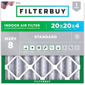 imageFilterbuy 24x30x2 Air Filter MERV 8 Essential Dust amp Allergy Defense 1Pack Electrostatic Pleated HVAC AC Furnace Filters Replacement Made in USA Actual Size 2350 x 2950 x 17520x20x4